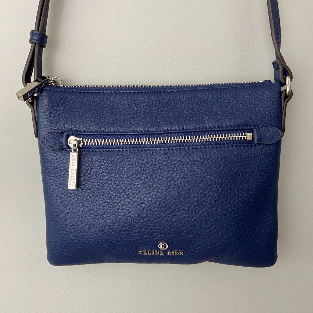 NEW Celine Dion Crossbody Adagio Leather Blue